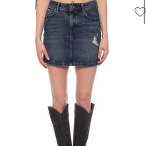 All-saints Arden Denim Skirt Dark Indigo Blue Mini